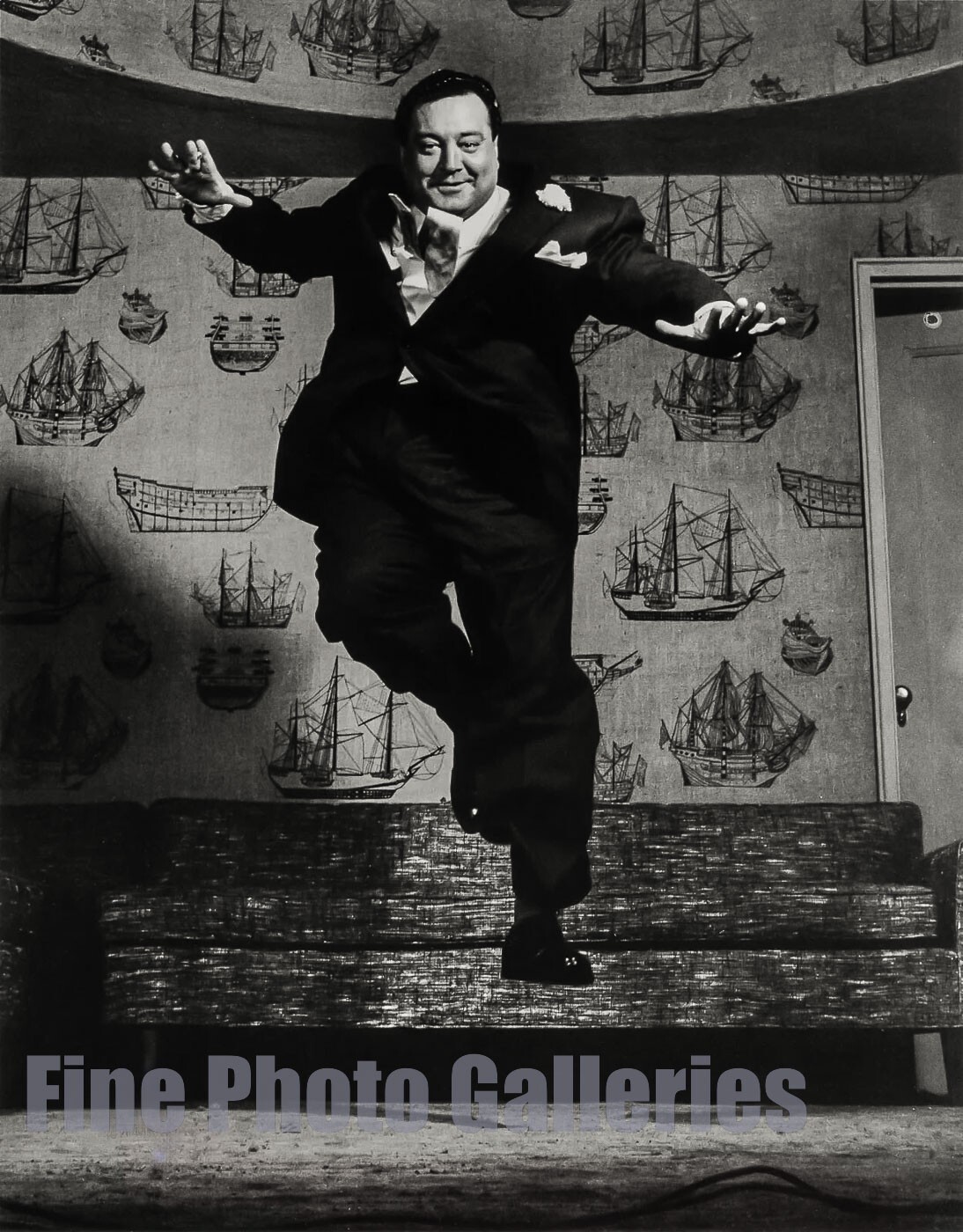 1955/76 Vintage JACKIE GLEASON Comedian PHILIPPE HALSMAN Duotone Photo Engraving