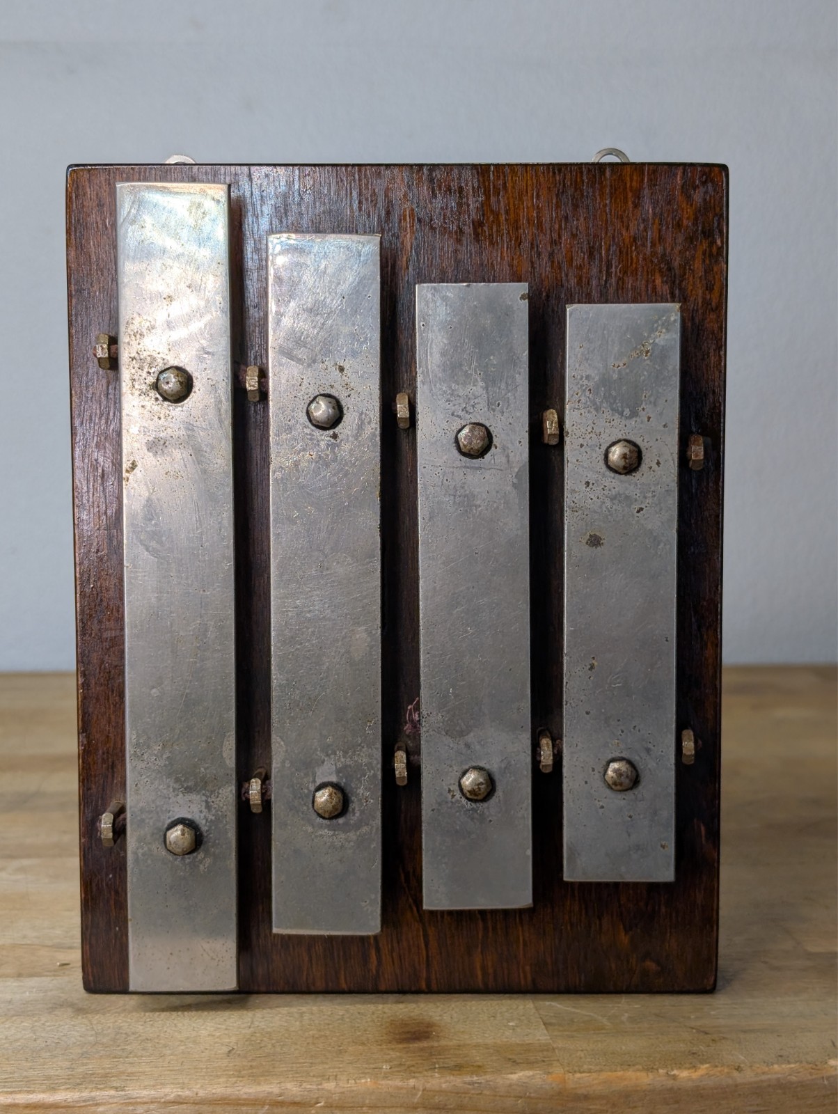 J. C. Deagan Vintage 4 Plate Dinner Chime Wall Mount Xylophone 1919 Patent Date 