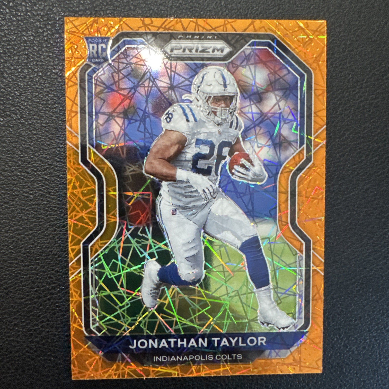 2020 Panini Prizm JONATHAN TAYLOR Orange Lazer Prizm #332 RC 2020 Panini Prizm JONATHAN TAYLOR Orange Lazer Prizm #332 RC