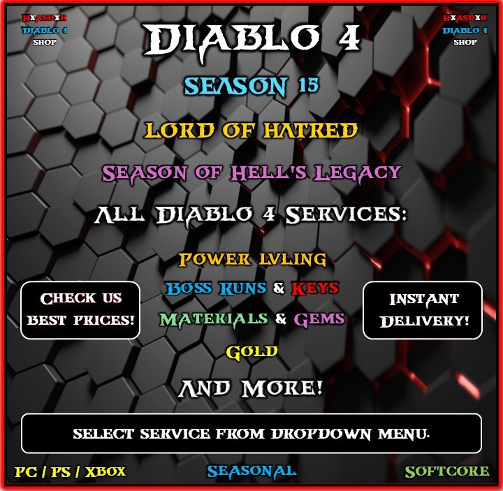 ✨Diablo 4✨Season 15✨All Diablo 4 Boost✨Power LVL & Runes & Mats & Boss Runs✨