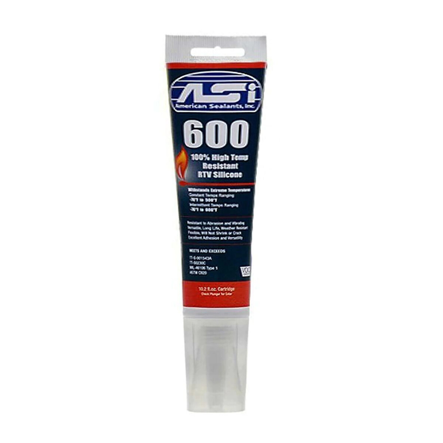ASI 600 High Temperature RTV Silicone Sealant 2.8 Oz Tube
