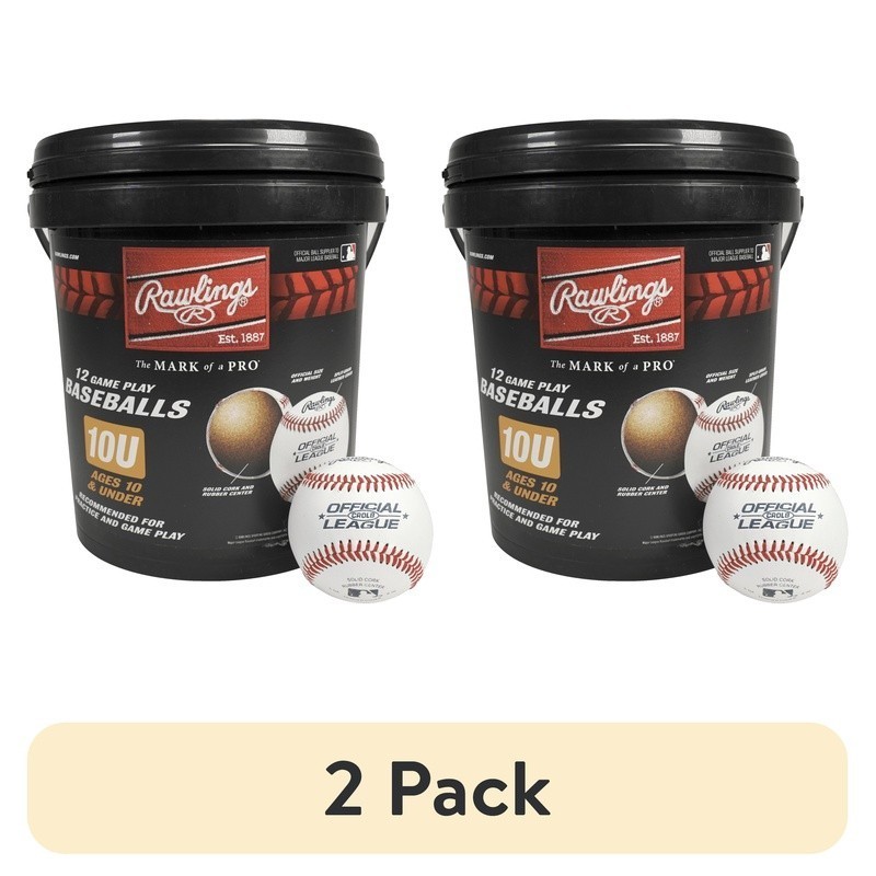12 Pack Youth Baseballs Official League Recreational Use Practice Bucket 10U
