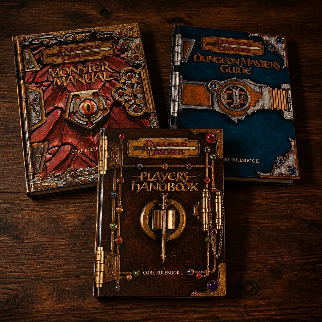 D&D 3.5 Core Rulebook Set – PHB DMG Monster Manual – Hardcover Bundle