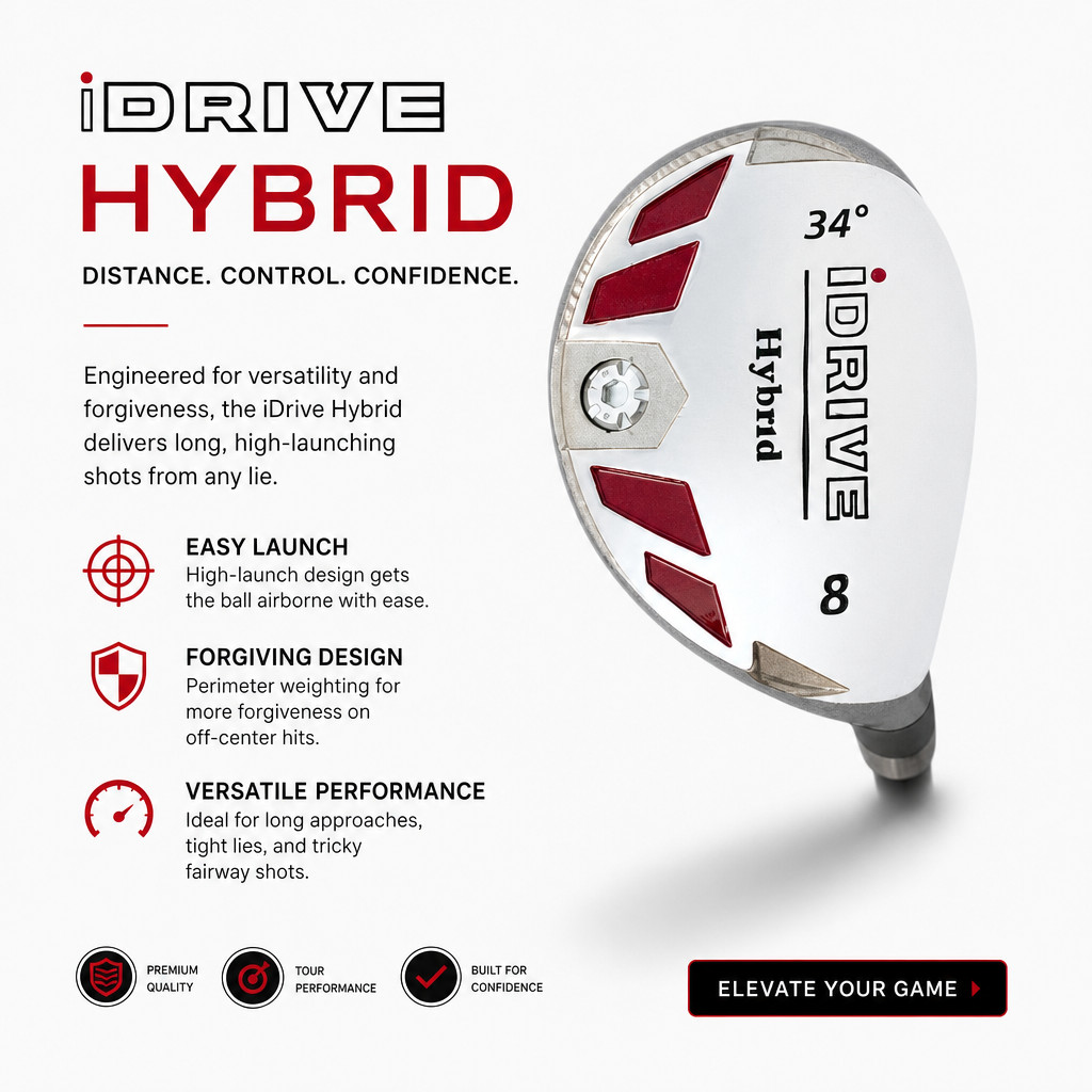 iDRIVE Hybrid iRON Wood Golf Clubs (CHOOSE) 1 2 3 4 5 6 7 8 9 PW SW LW 