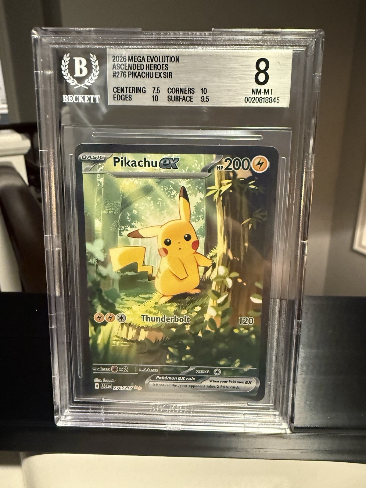Pikachu Ex Ascended Heroes 2026 SIR Holo #276/217 Beckett Graded Pikachu Ex Ascended Heroes 2026 SIR Holo #276/217 Beckett Graded