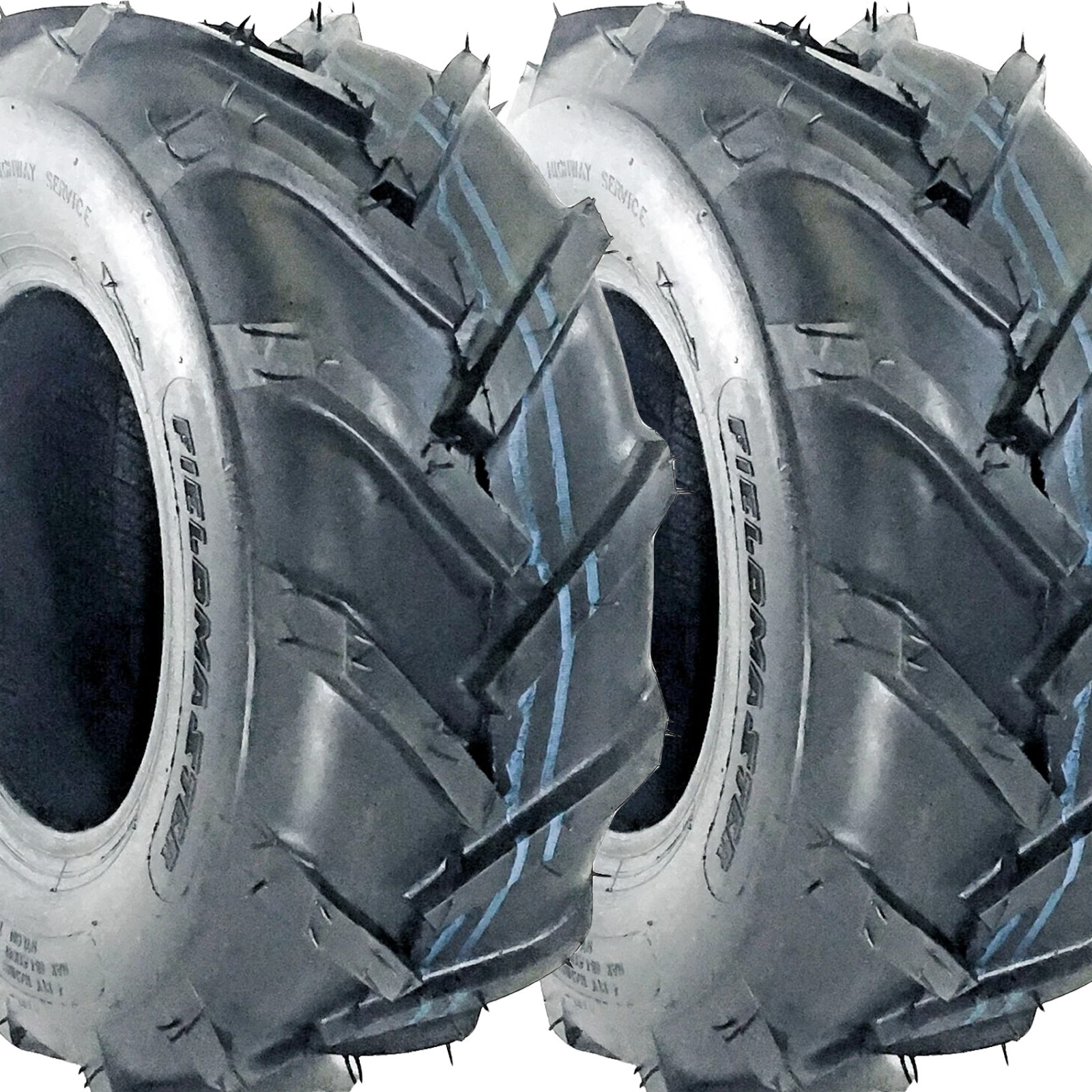 (2) Two 13x5.00-6 SuperLug Tubeless Tires R1 Tiller Garden 13x500-6 Lug Tire 4pr