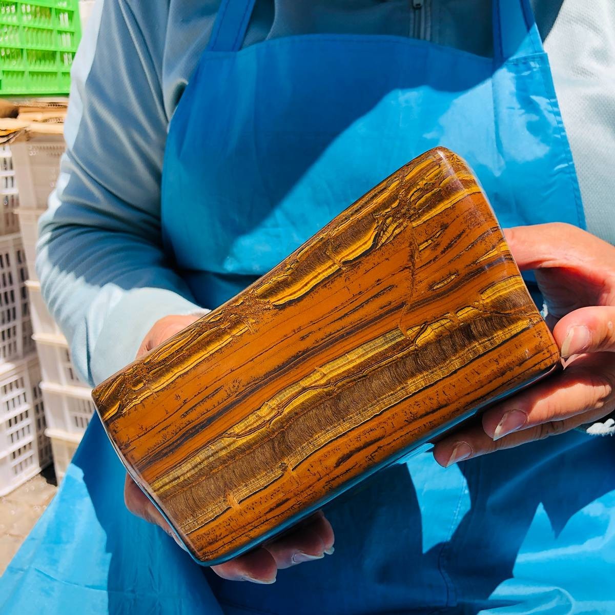 7.43LB Large Natural Tiger Eye Quartz Crystal Polished Healing Sample 5620