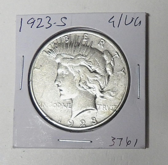 1923-S Peace Silver Dollar G/VG Cleaned San Francisco Mint (327) 1923-S Peace Silver Dollar G/VG Cleaned San Francisco Mint (327)