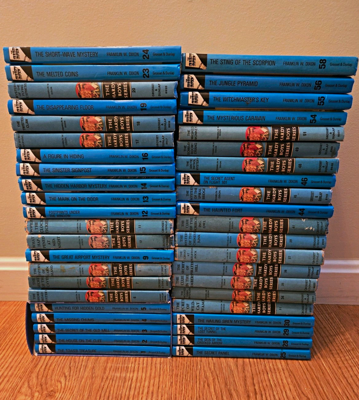 Hardy Boys 43 Book Lot Vintage Blue Hardcover Grosset & Dunlap #1-58 Please Read