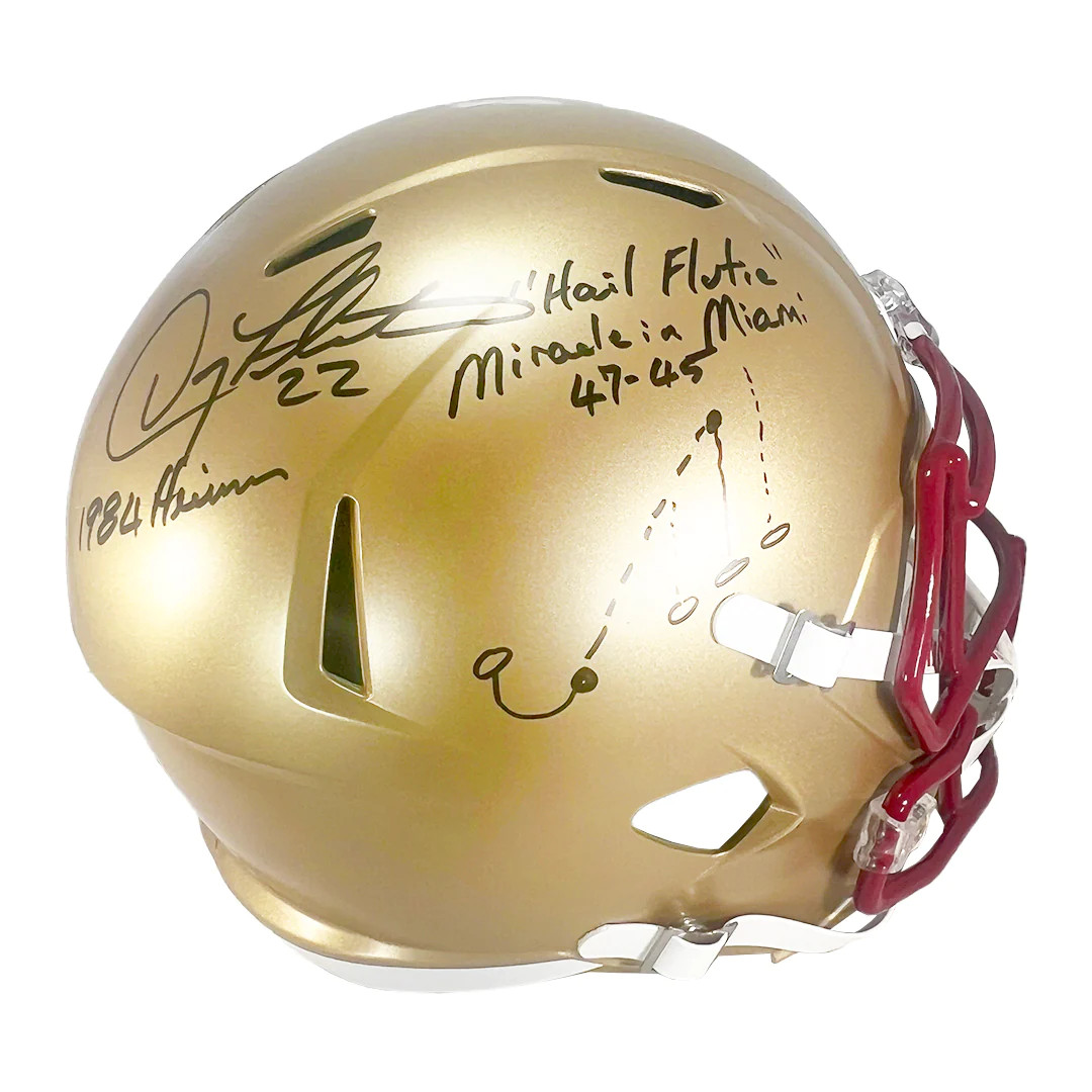 Doug Flutie Signed The Play Inscription Boston College Eagles Speed Full-Size Re