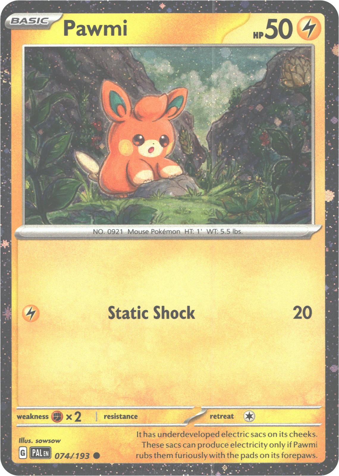 Pawmi 074/193 Pokemon Paldea Evolved Reverse Holofoil NM Pawmi 074/193 Pokemon Paldea Evolved Reverse Holofoil NM