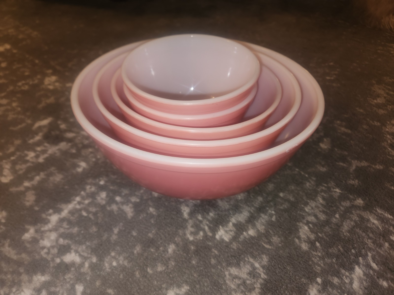 Vintage PYREX Pink mixing bowls #401 #402 #403 #404 