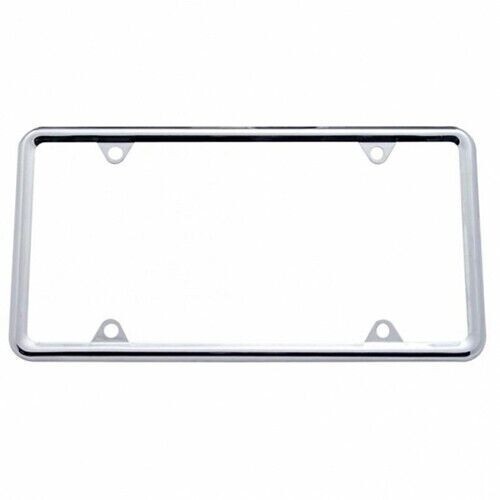 Plain License Plate Frame, Chrome Plated Metal Plain License Plate Frame, Chrome Plated Metal