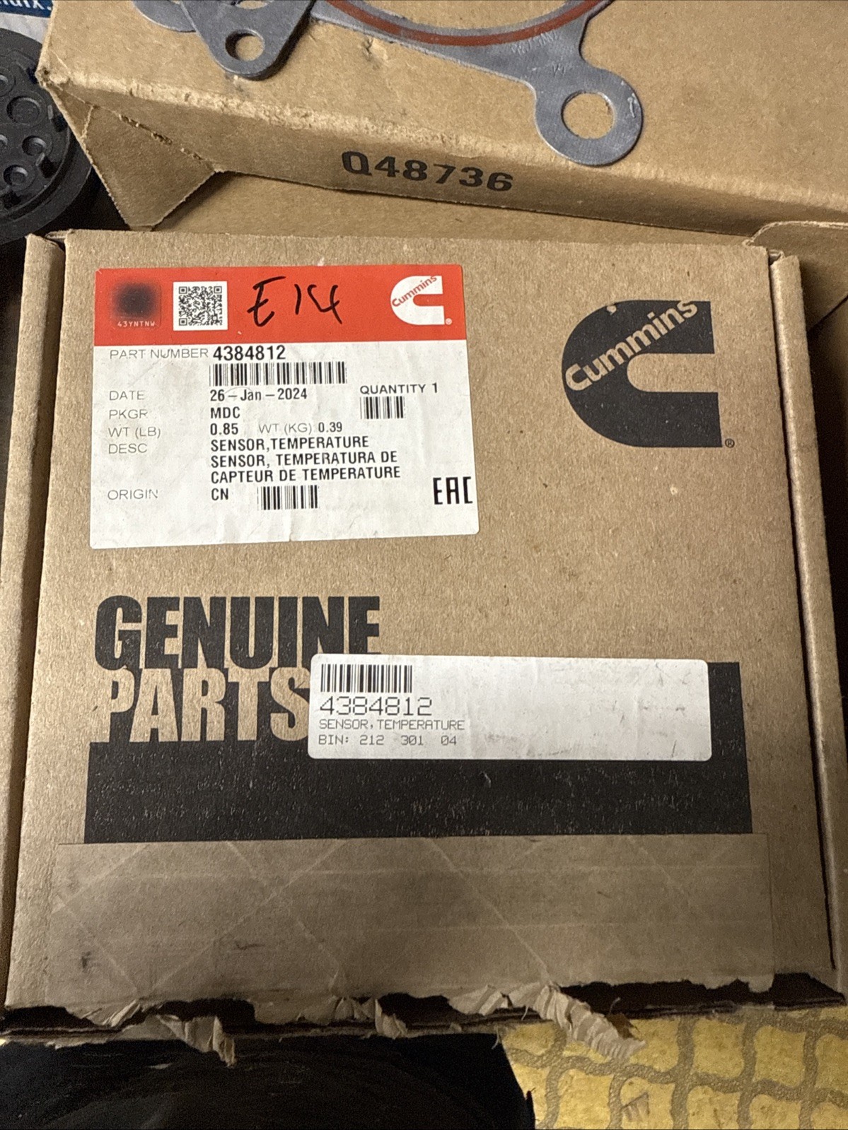 4384812 OEM CUMMINS SENSOR-TEMPERATURE 4384812 OEM CUMMINS SENSOR-TEMPERATURE