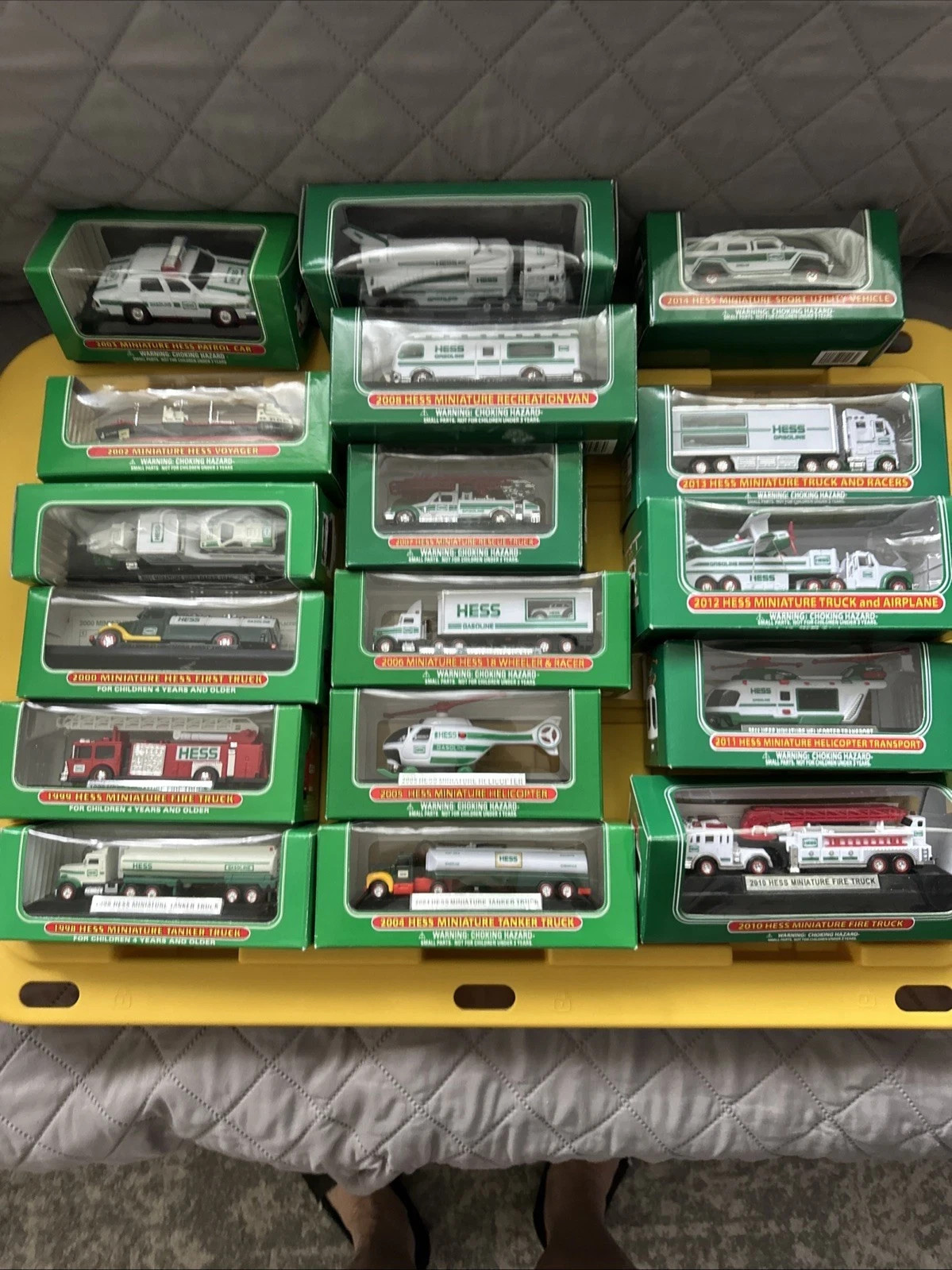 Hess mini Trucks. 1998-2014 ( Total 17 Trucks) All New In box. Hess mini Trucks. 1998-2014 ( Total 17 Trucks) All New In box.