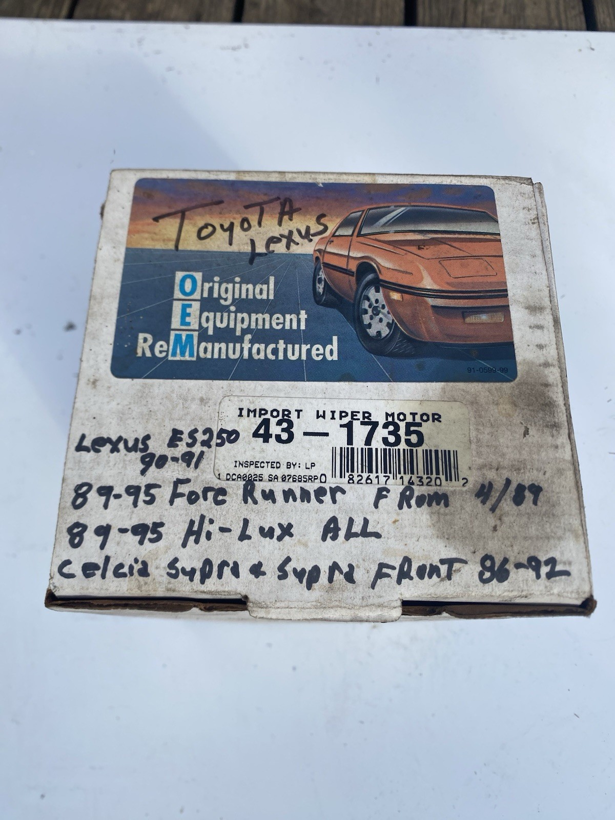 Windshield Wiper Motor Reman. Toyota 1989-95 Forerunner Celica Supra Hi-Lux NOS
