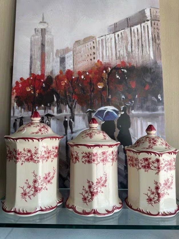 Vintage Cracker Barrel Canister Set 3 piece Discontinued Rare Find Vintage Cracker Barrel Canister Set 3 piece Discontinued Rare Find