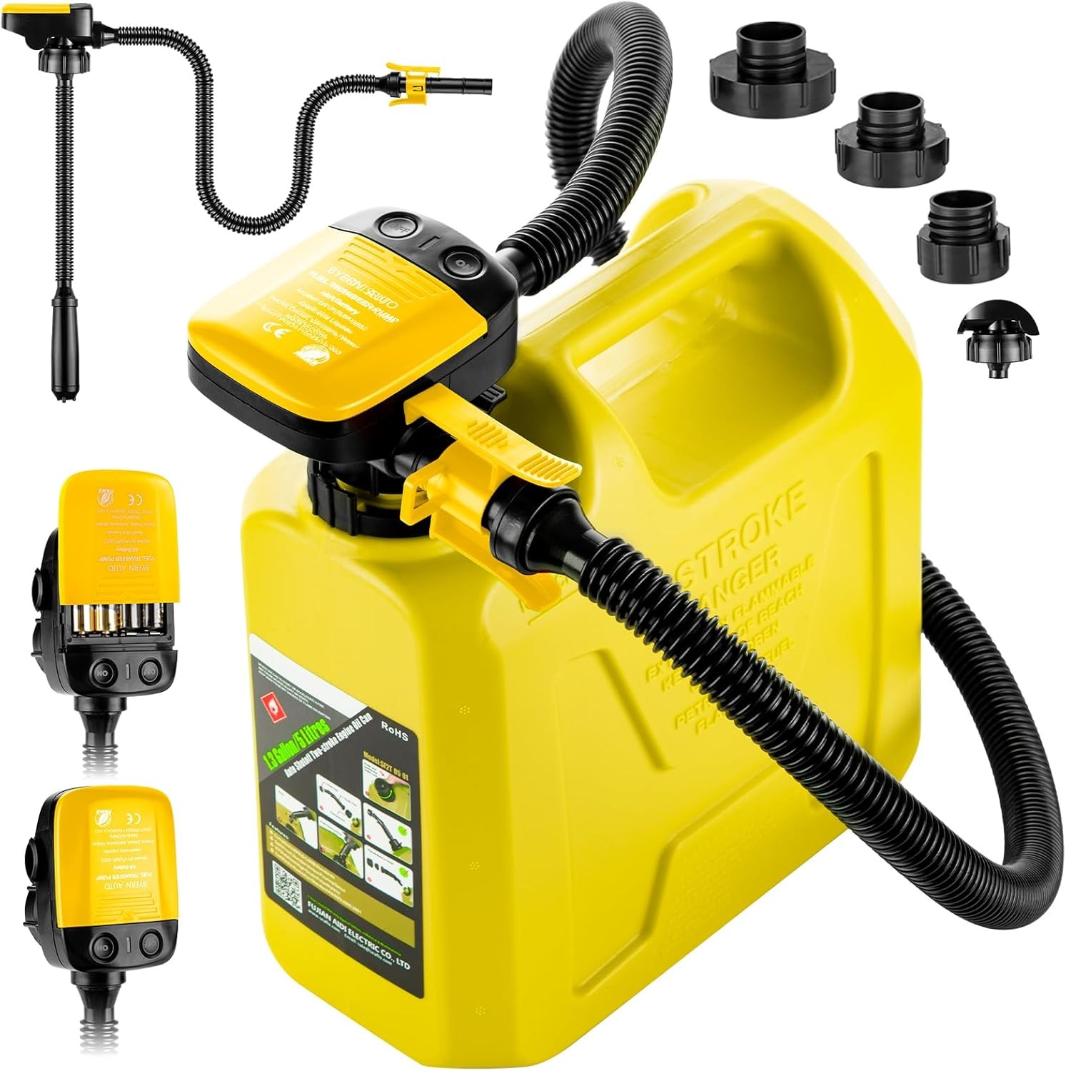 BYERN AUTO Automatic Fuel Transfer Pump with Auto-Stop, 3.2 GPM Cordless Gas Can BYERN AUTO Automatic Fuel Transfer Pump with Auto-Stop, 3.2 GPM Cordless Gas Can