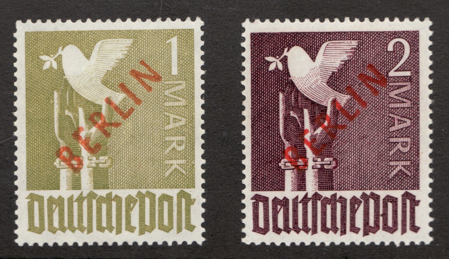 1948 Germany Berlin Sc# 9N33-34 - Dove Reaching for Peace - MNH Cv$587 1948 Germany Berlin Sc# 9N33-34 - Dove Reaching for Peace - MNH Cv$587
