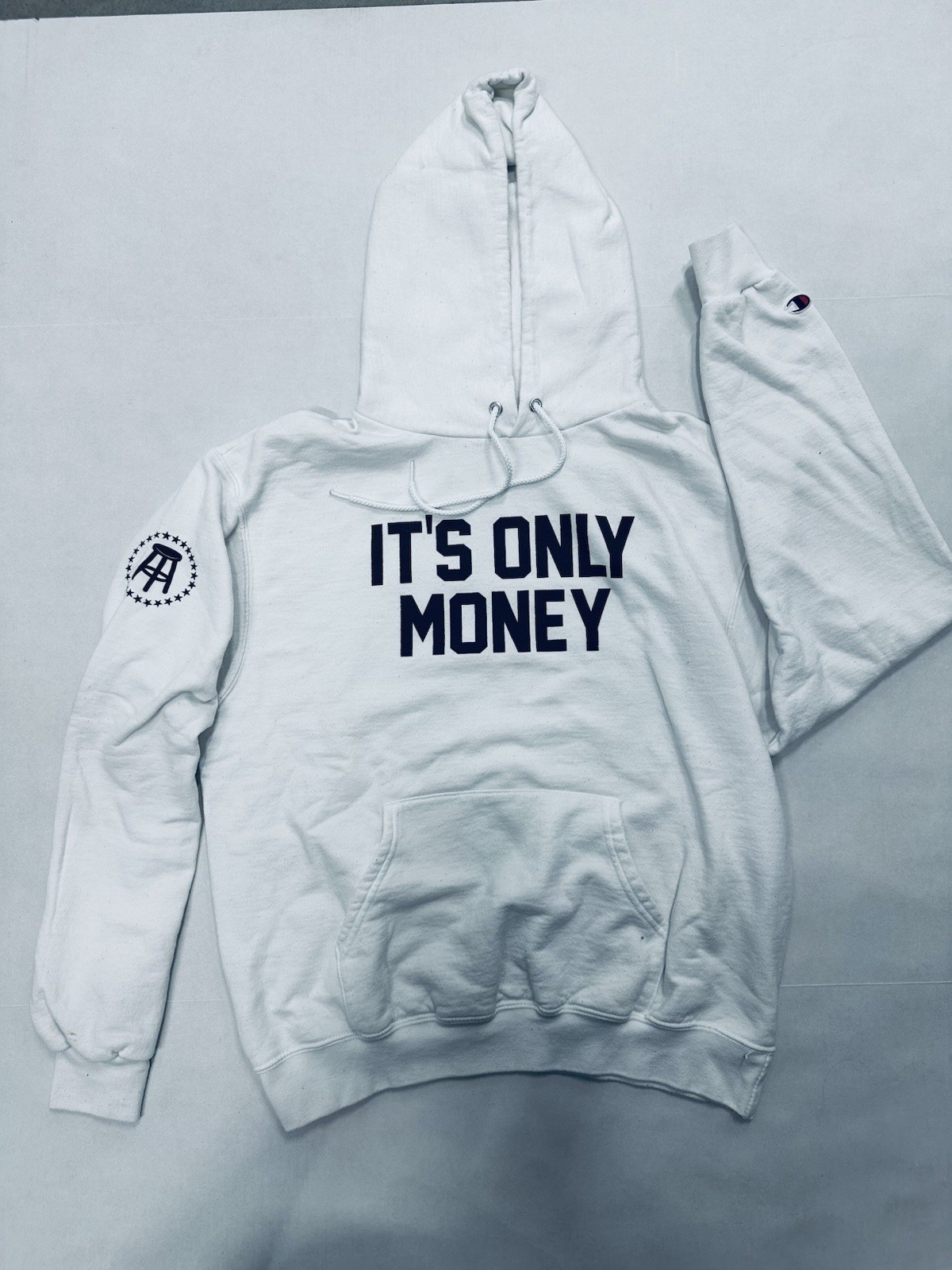 It’s Only Money Barstool Sports Champion White Pullover Hoodie Mens Medium It’s Only Money Barstool Sports Champion White Pullover Hoodie Mens Medium