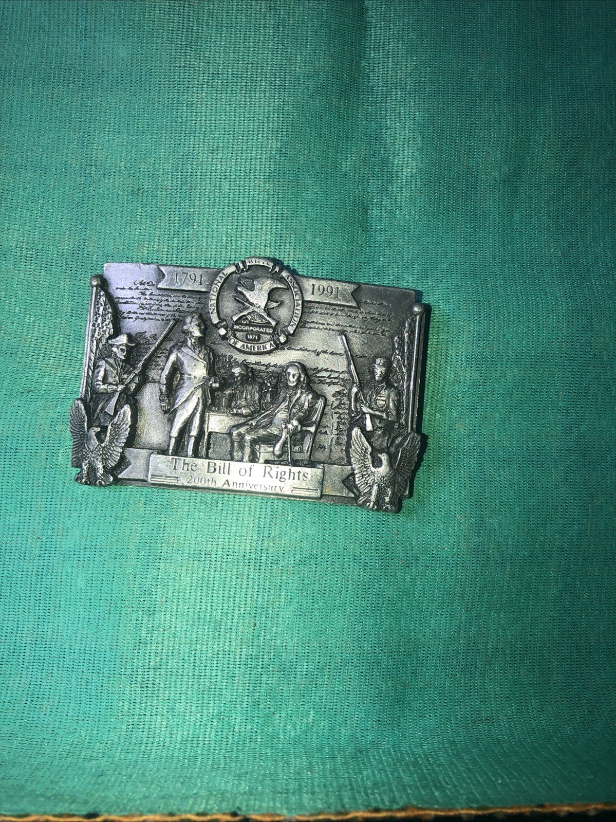 Vintage 1991 NRA Bill Of Rights 200th Anniversary 2nd Amendment Belt Buckle LOTY Vintage 1991 NRA Bill Of Rights 200th Anniversary 2nd Amendment Belt Buckle LOTY