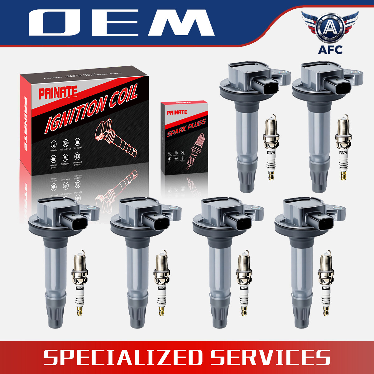 6 spark plug +Ignition coil packs For Ford Edge explorer Lincoln 3.5L 3.7L UF553