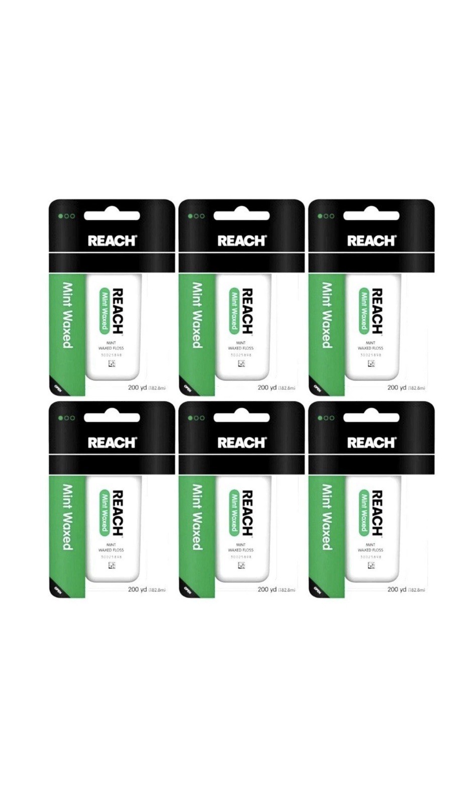 Reach Mint Waxed Dental Floss 6 Pack - 200 yard Each Reach Mint Waxed Dental Floss 6 Pack - 200 yard Each