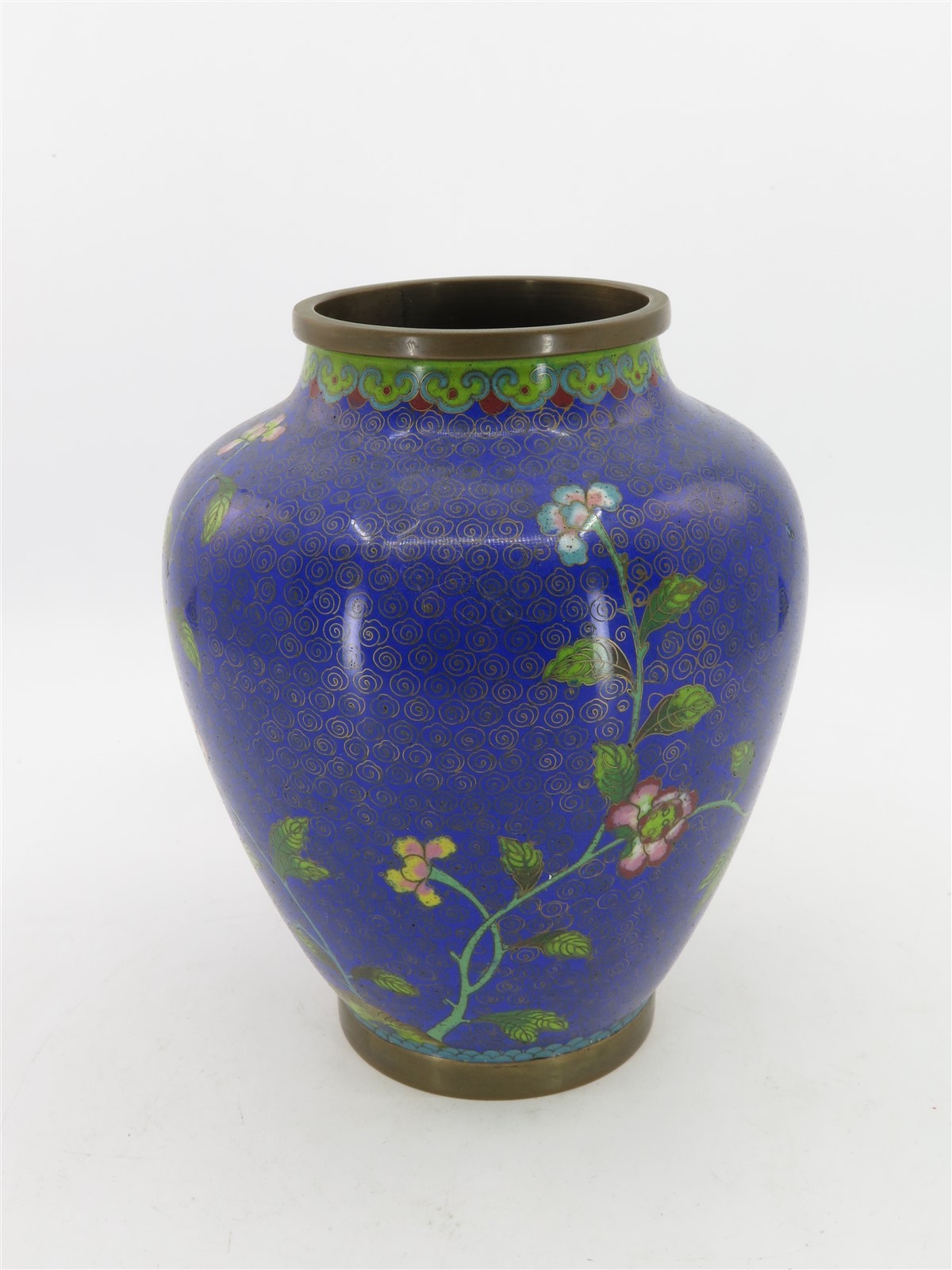 Beautiful Enameled Blue Cloisonné Vase Made in China for Export 6.25\