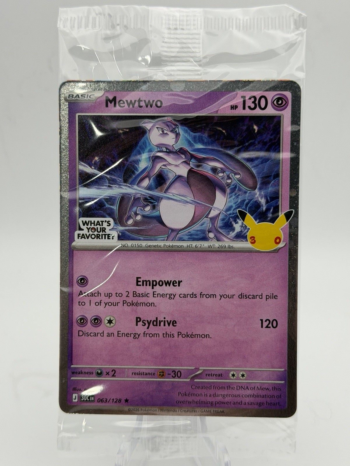 Mewtwo - 063/128 (What\'s Your Favorite Stamp) Mewtwo - 063/128 (What\'s Your Favorite Stamp)