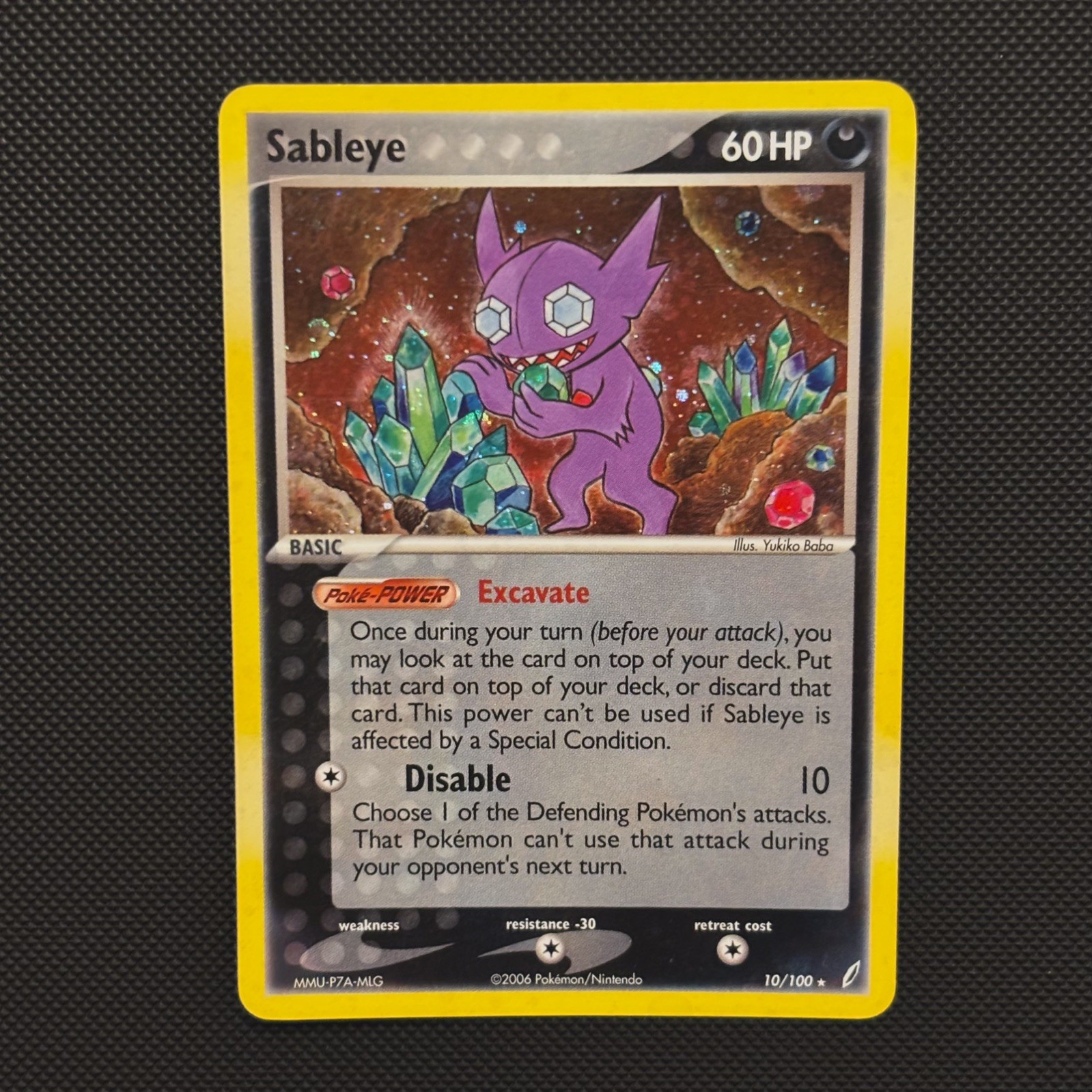 Sableye Holo Pokémon Card 10/100 EX Crystal Guardians Holo Mint Sableye Holo Pokémon Card 10/100 EX Crystal Guardians Holo Mint