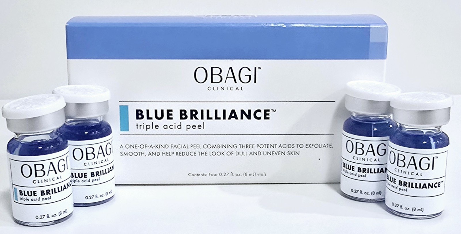 Obagi Clinical Blue Brilliance Peel 4 x 0.27 Fl Oz Vials SALE SALE SALE 