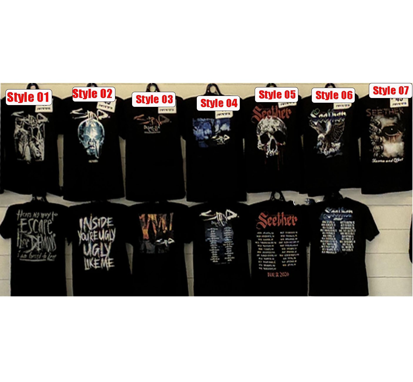 Staind, Seether Break The Cycle Tour 2026 T shirt reprint Staind, Seether Break The Cycle Tour 2026 T shirt reprint