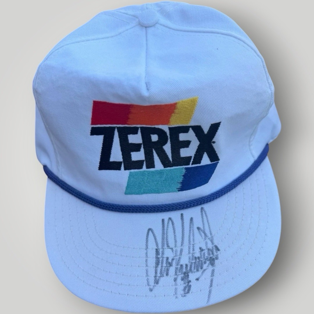 Alan Kulwicki VINTAGE ZEREX RACING SNAPBACK NWOT HALL OF FAMER signed NASCAR hat Alan Kulwicki VINTAGE ZEREX RACING SNAPBACK NWOT HALL OF FAMER signed NASCAR hat