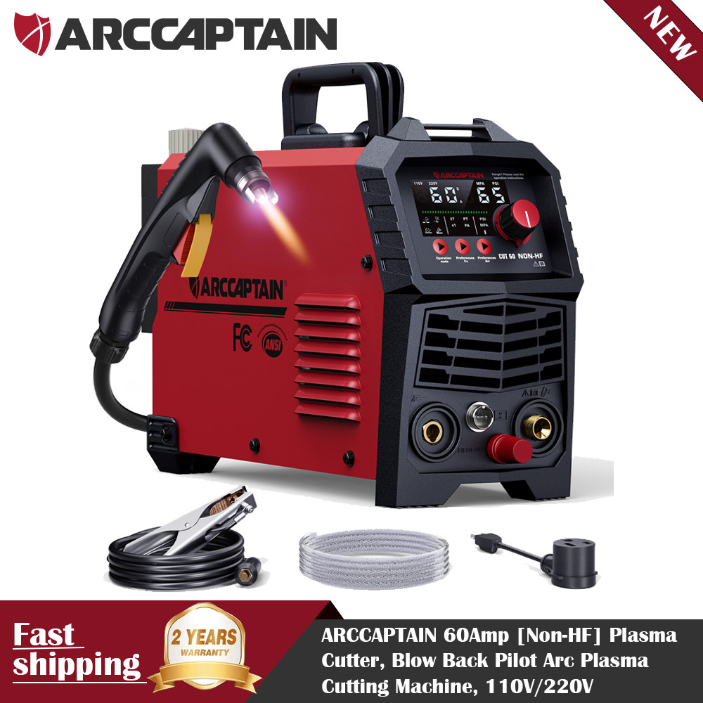 2026 ARCCAPTAIN 60A Non-HF Plasma Cutter 4-in-1, 1-1/16