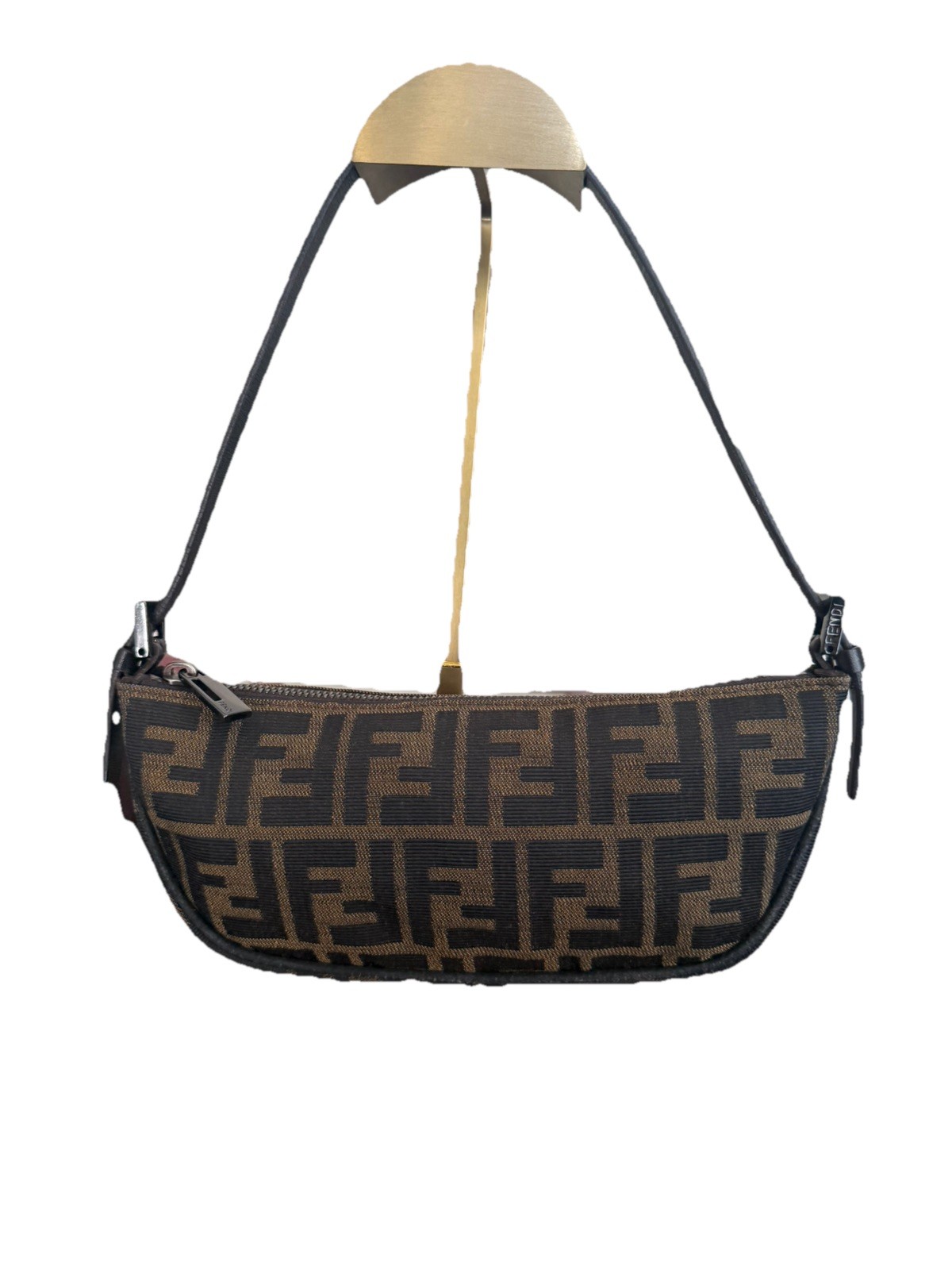 Authentic FENDI Zucca Crescent Boat Shoulder Bag Authentic FENDI Zucca Crescent Boat Shoulder Bag