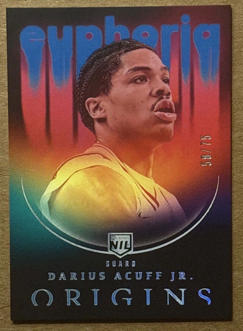 25/26 Panini Origins Darius Acuff Jr. Blue Foil Euphoria NIL #d /75 SP RC