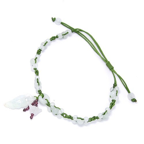 Handcrafted Jade Flower Hand-Knit Bracelet