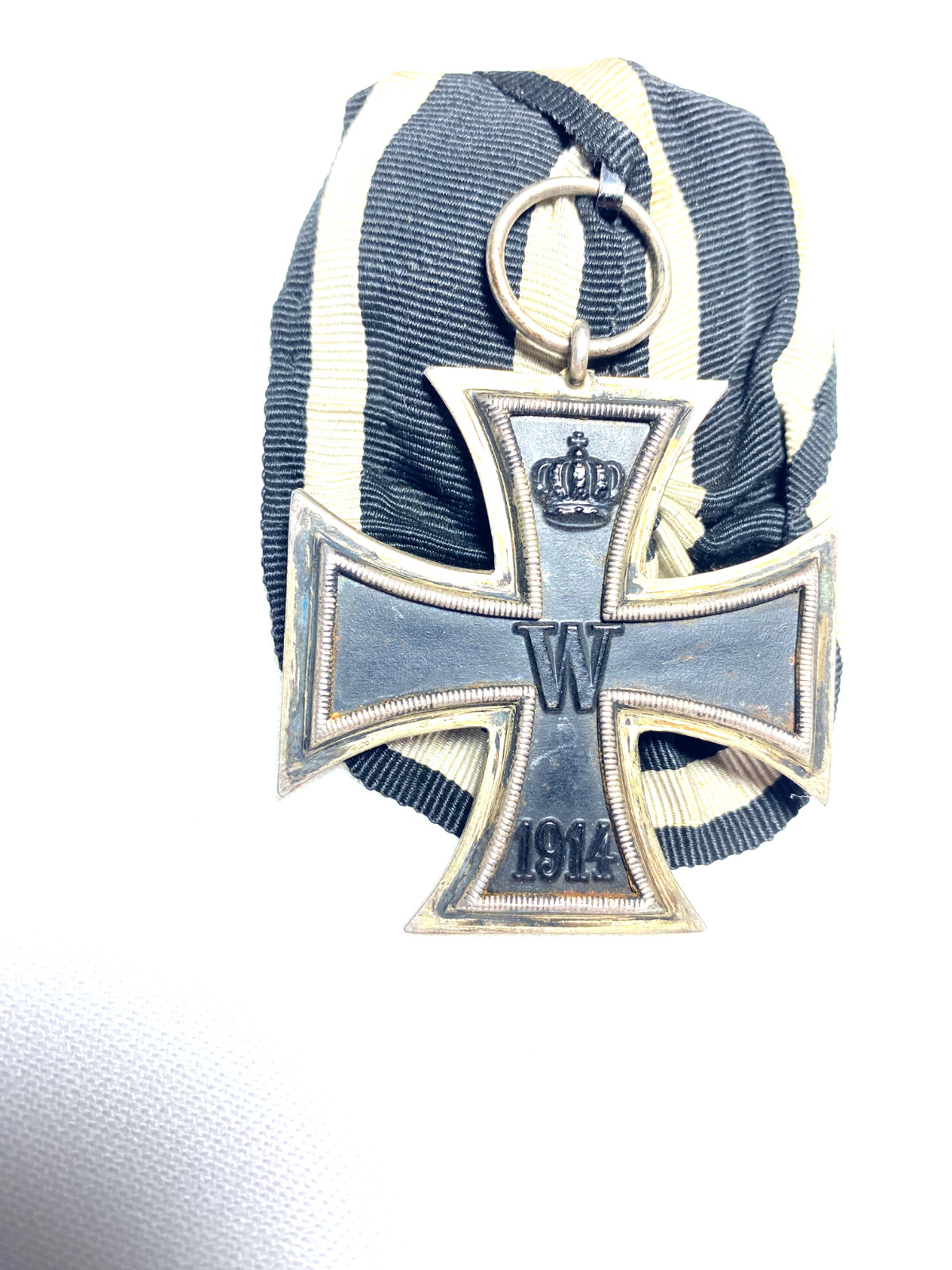 ✚ WW1 German Iron Cross 2nd Class Lug Marked WG W/ Parade Style Ribbon (4320)