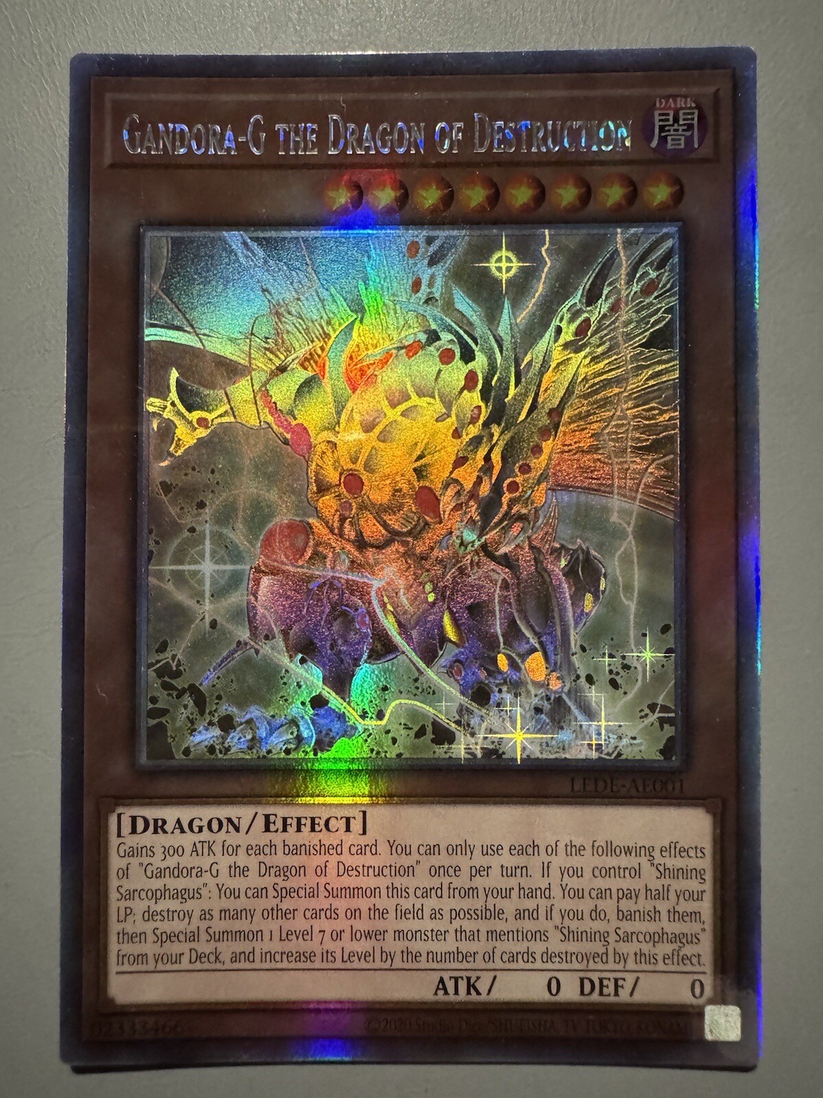 YUGIOH GANDORA-G THE DRAGON OF DESTRUCTION ASIA ENGLISH LEDE HOLOGRAPHIC FOIL YUGIOH GANDORA-G THE DRAGON OF DESTRUCTION ASIA ENGLISH LEDE HOLOGRAPHIC FOIL