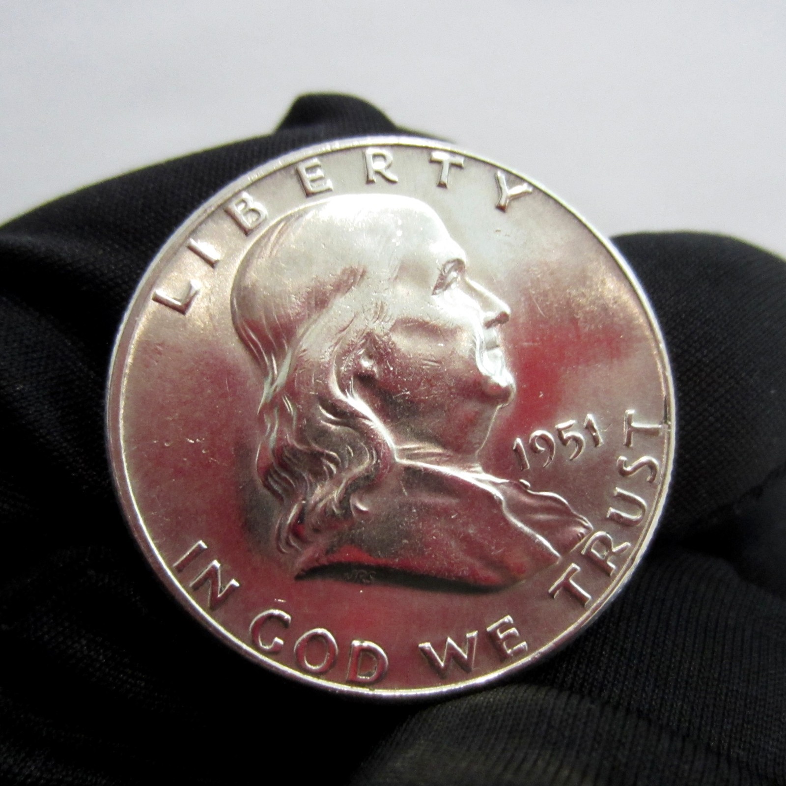 1951 Franklin Half Dollar Impaired Proof PR PF Details 90% Silver