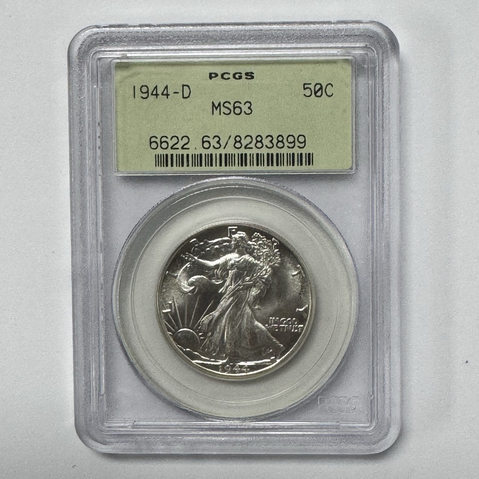 1944-D Walking Liberty Half Dollar Silver Coin PCGS MS63 Graded 50C