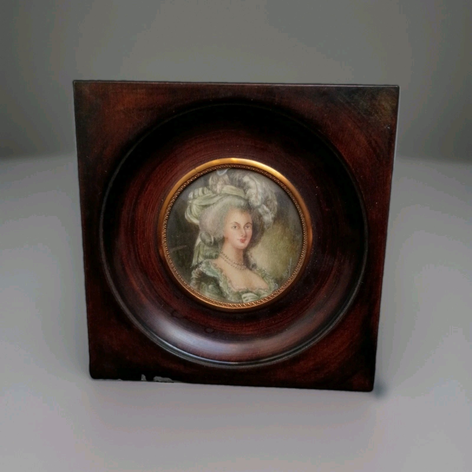 Antique Miniature Painting Portrait French Belle Epoque Marie Antoinette 19th C.