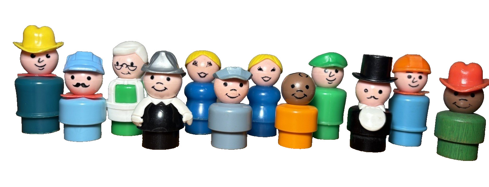 Vintage Fisher-Price Little People Lot of 12 Figures Ringmaster Engineer Cowboy