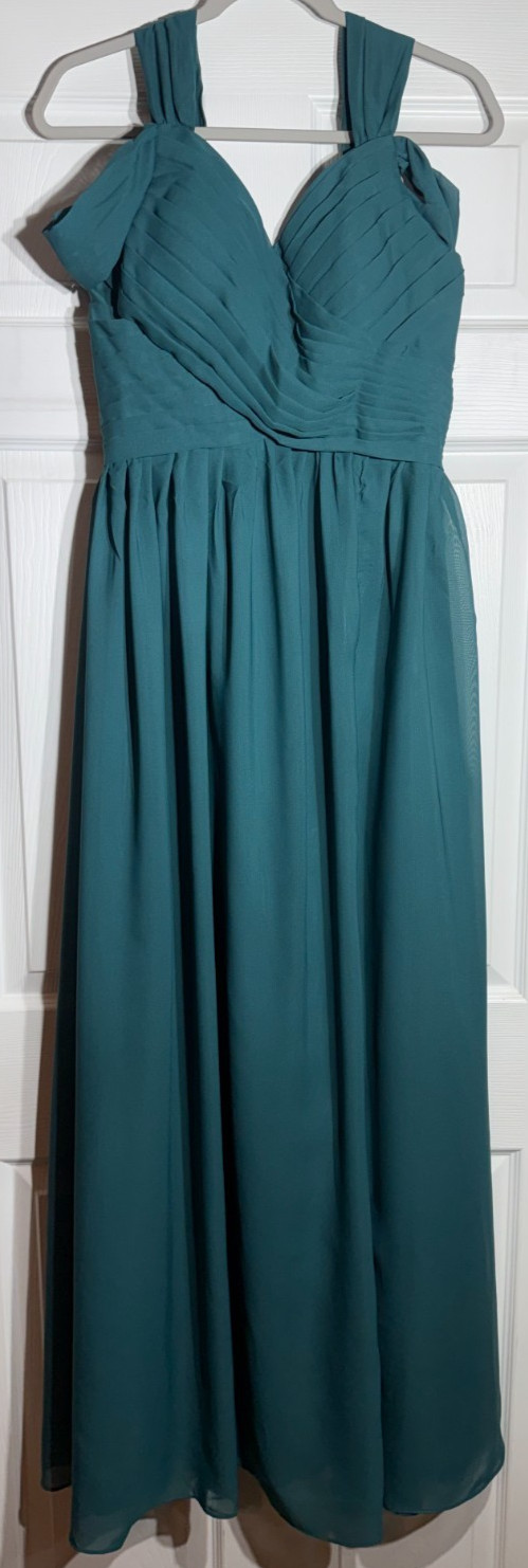 New Elegant Dress Teal Green Chiffon Formal Bridesmaid Evening Gown Size 8
