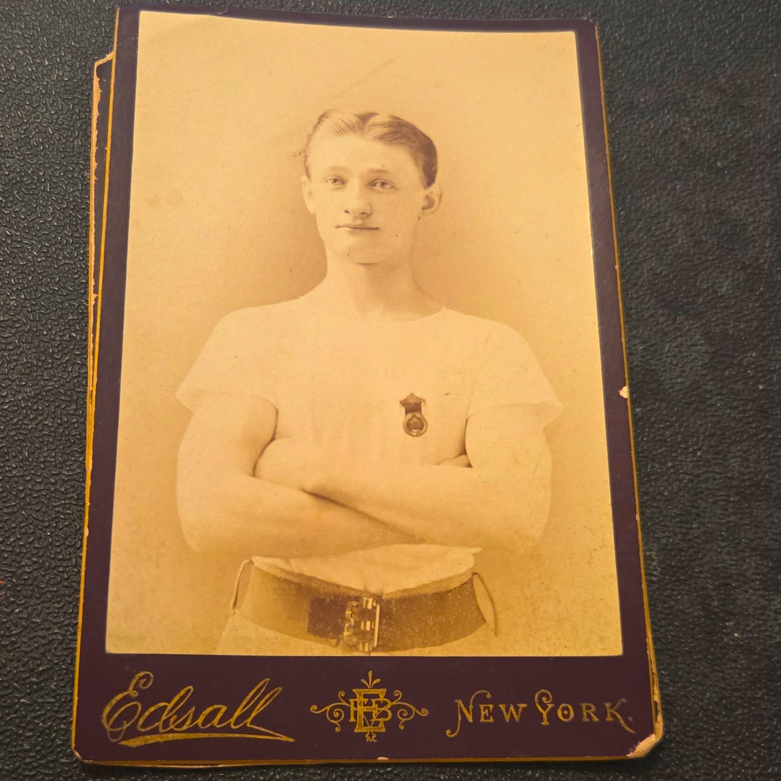 Edsall New York Vintage Cabinet Card Studio Portrait Photograph Edsall New York Vintage Cabinet Card Studio Portrait Photograph