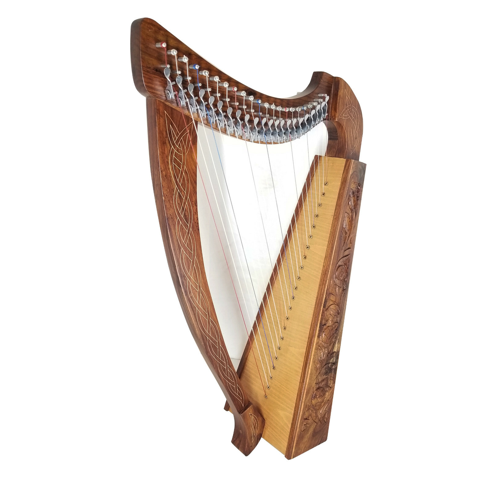 22 String Lever Harp Celtic Irish Harp Solid Wood w/ Carry Bag, Strings & Tuning