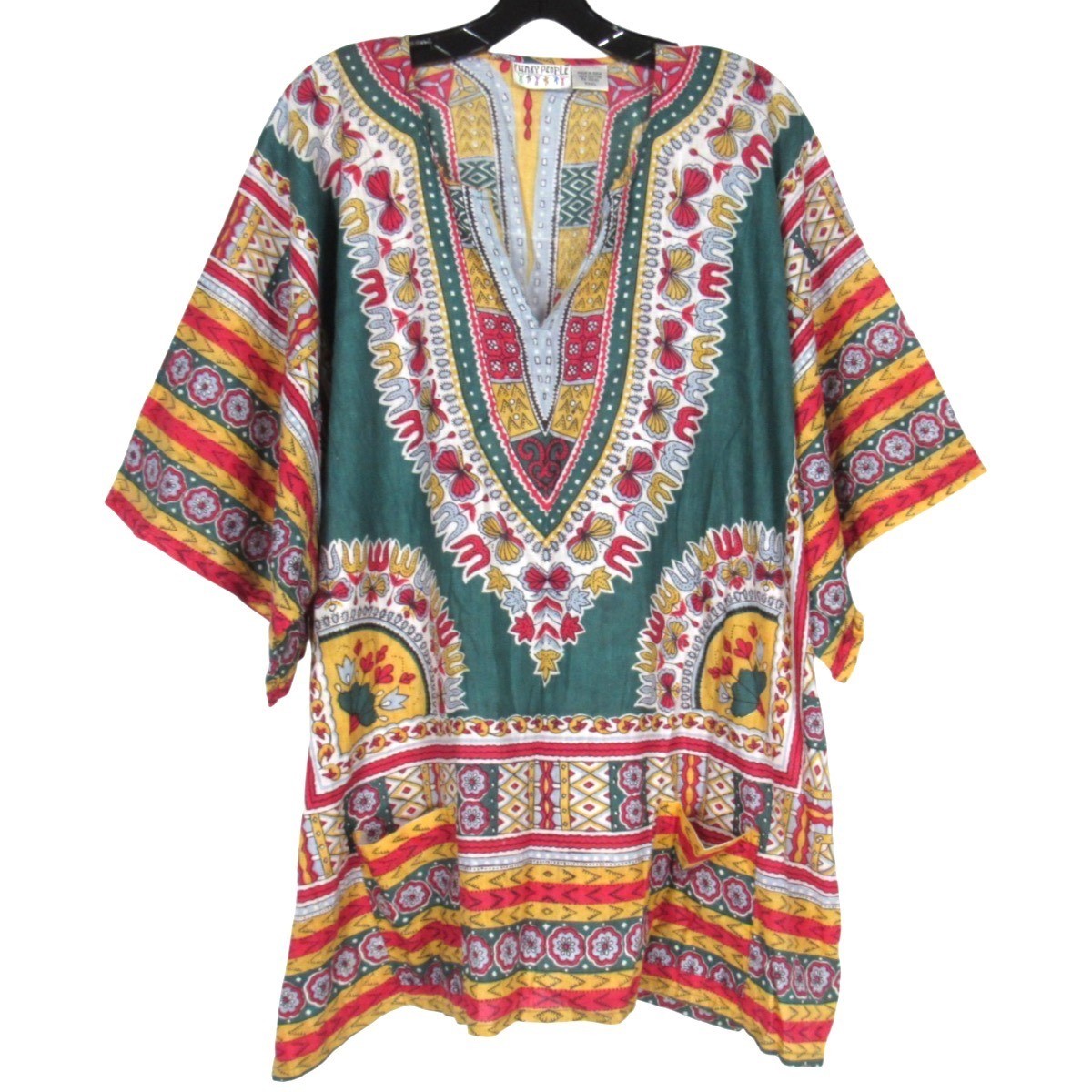 FUNKY PEOPLE Colorful TWILL Pockets AFRICAN DASHIKI V-Neck KAFTAN TUNIC TOP XXXL FUNKY PEOPLE Colorful TWILL Pockets AFRICAN DASHIKI V-Neck KAFTAN TUNIC TOP XXXL