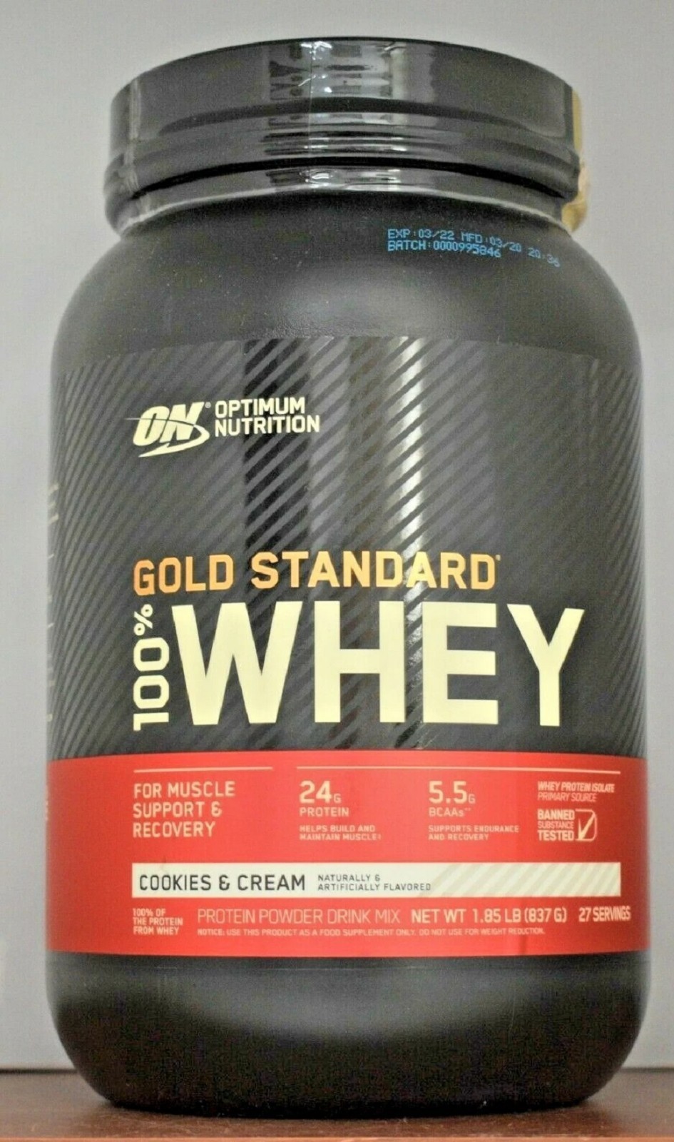 Gold Standard Whey 100% Protein 2 lb Optimum Nutrition ON Isolate, Cookies Cream Gold Standard Whey 100% Protein 2 lb Optimum Nutrition ON Isolate, Cookies Cream