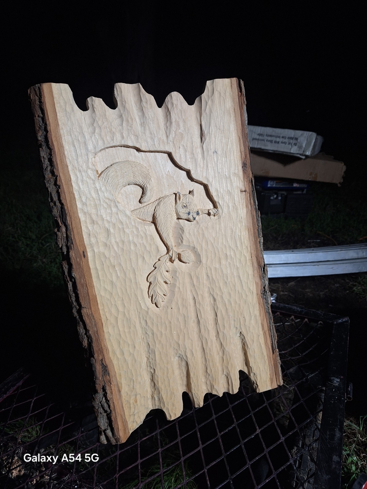 Hand Carved 3D Squirrel In A Tree Art Sculpture Hand Carved 3D Squirrel In A Tree Art Sculpture