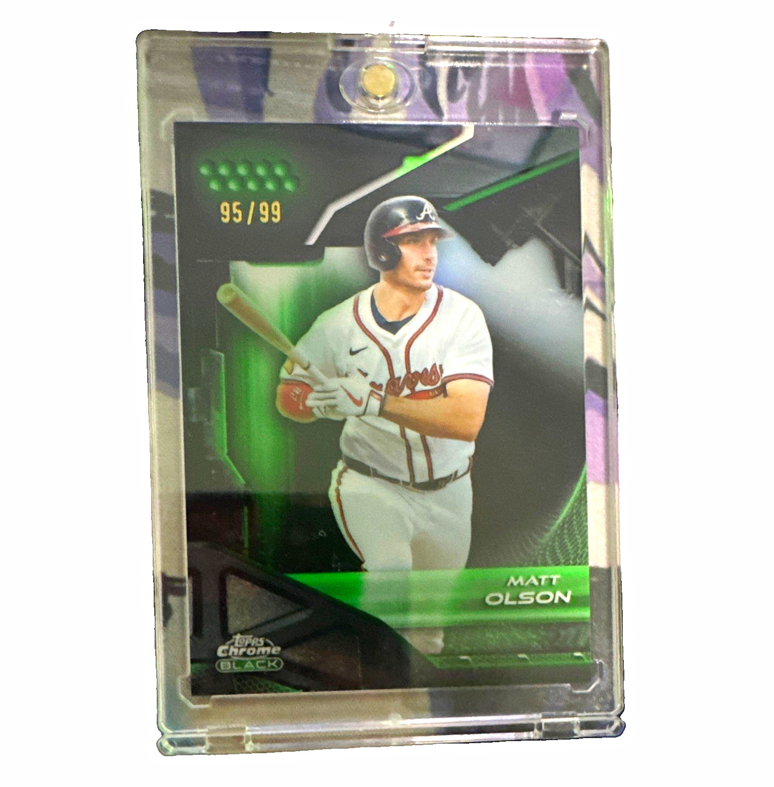 Topps 2025 Chrome Black Matt Olson #15 Atlanta Braves Serial Numbered 95/99 Topps 2025 Chrome Black Matt Olson #15 Atlanta Braves Serial Numbered 95/99